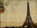 Paris vintage postcard
