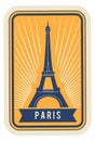 Paris vintage postmark. France postal or travel label