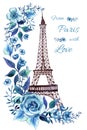 Paris watercolor illustration