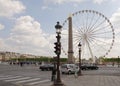 The Paris wheel on the Place de la Concorde. By area moving veh Royalty Free Stock Photo