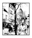 Paris, woman walking in Montmartre