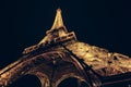 wonderful Eiffel Tower glows against the night sky. Tourist attractions in Europe and the World