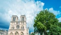 Paris. Wonderful view of Notre Dame Cathedral on a summer afternoon