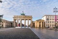 Pariser Platz with the Brandenburg Gate and Hanukkah candlestick in Berlin, Germany Royalty Free Stock Photo