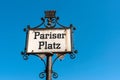 Pariser Platz Sign in Berlin, Germany Royalty Free Stock Photo