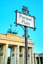 Pariser Platz sign in Berlin, Germany Royalty Free Stock Photo