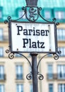 Pariser Platz street sign in Berlin, Germany Royalty Free Stock Photo