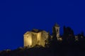 The parish church of Castelvecchio di Compito, Lucca, Italy, in the twilight light