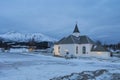 The Hol Church near Leknes, Lofoten Norway Royalty Free Stock Photo