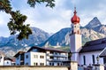 Parish church of Maria Heimsuchung with Sonnenspitze - Ehrwald, Austrian Alps