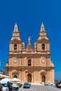 The Parish Church of the Nativity of the Virgin Mary, a Roman Catholic parish church in Mellieha, Malta Royalty Free Stock Photo