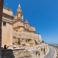 The Parish Church of the Nativity of the Virgin Mary, a Roman Catholic parish church in Mellieha, Malta Royalty Free Stock Photo