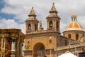 He Parish Church of Our Lady of Pompei located at the sea side of the popular fishing village of Marsaxlokk Royalty Free Stock Photo