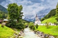 Parish church Saint San Sebastian in Ramsau in the Berchtesgaden Alps, Germany Royalty Free Stock Photo