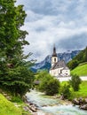 Parish church Saint San Sebastian in Ramsau in the Berchtesgaden Alps, Germany Royalty Free Stock Photo