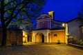 Parish church on small town square early in the morning in Barolo, Italy Royalty Free Stock Photo