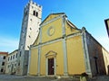 Parish Church of Sv. Stjepan and Motovun bell tower - Istria, Croatia / Zupna crkva Sv. Stjepana i motovunski zvonik - Istra Royalty Free Stock Photo