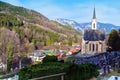 Parish ÃÂhurch of Santa Paul and cemetery in the alpine village Royalty Free Stock Photo