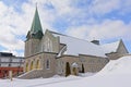 Parish of Saint Joseph cathedral in the snow