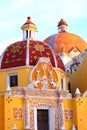 Parish domes of santa maria natividad in atlixco city, puebla, mexico III Royalty Free Stock Photo