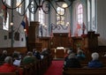 Parishioners in the Catholic Church in Amsterdam Royalty Free Stock Photo