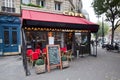 Parisian cafe at a street corner