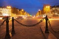 Parisian Champs Elysees in evening, Royalty Free Stock Photo