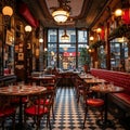 Parisian charm Restaurant interior in Paris a bustling New York pizzeria