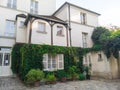 Parisian house courtyard with nature, France Royalty Free Stock Photo