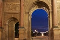 Parisian Landmarks at Night Royalty Free Stock Photo