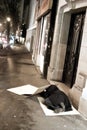 Parisian night, beggar