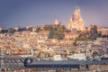 Parisian roofs of Montmartre and Sacre Couer at sunny day Paris, France