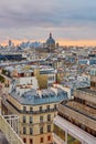 Parisian skyline with Saint-Augustin church at sunset