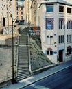 Parisians Stairs, a caracteristic of the urbanscape in Paris, France Royalty Free Stock Photo