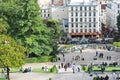 Parisians and tourists on Montmartre. Paris.