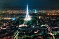 Parisien architecture and Eiffel tower at evening, Paris, France