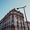 Parisien building, haussmannien style, paris france Royalty Free Stock Photo