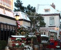 Parisienne street scenery of 60\'s without visitors at Universal Studios Hollywood in Los-Angeles Royalty Free Stock Photo