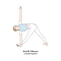 Parivrtta Trikonasana or Revolved Triangle Pose. Vector