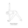 Parivrtta Trikonasana or Revolved Triangle Pose. Vector