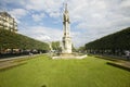 Park Across from Notre Dame Cathedral, Paris, France Royalty Free Stock Photo