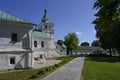 Park in Alexandrovskaya Sloboda with the Assumption Church of the 16th century in Alexandrov, Russia