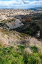 The park of the Aliano gullies, mountains of clay that surround the landscape of the Aliano valleys Royalty Free Stock Photo