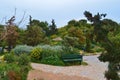 Park area on Mount Lykavittos in Athens, Greece Royalty Free Stock Photo