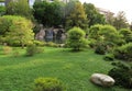 Park in Arizona with a Koi pond with a waterfall Royalty Free Stock Photo