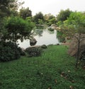 Park in Arizona with a Koi pond with a waterfall Royalty Free Stock Photo