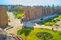 The park around the fortress wall, Kashan, Iran