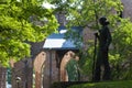 Park around the ruins of Tartu Dome Cathedral Royalty Free Stock Photo