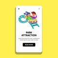 Park Attraction Children Ride Rollercoaster Vector