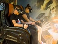 Park attraction of virtual reality in the process of a dynamic racing game